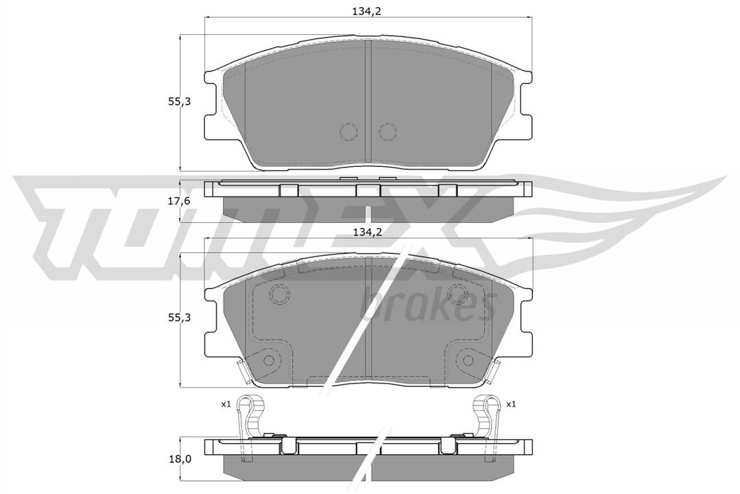 Tomex TX 60-01 Brake Pad Set, disc brake TX6001