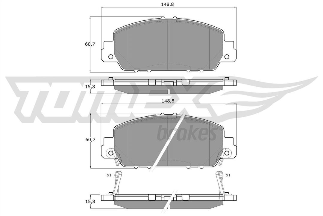 Tomex TX 19-98 Brake Pad Set, disc brake TX1998