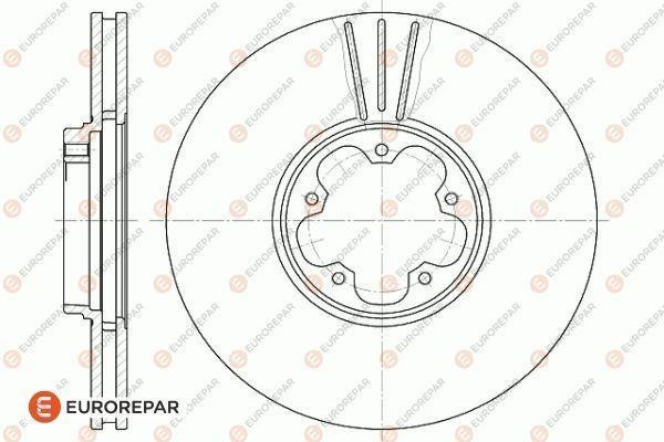 Eurorepar 1618871580 Ventilated disc brake, 1 pcs. 1618871580
