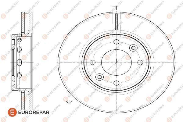 Eurorepar 1622810680 Ventilated disc brake, 1 pcs. 1622810680