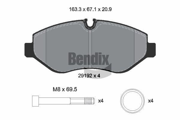 Bendix USA BPD2412 Brake Pad Set, disc brake BPD2412