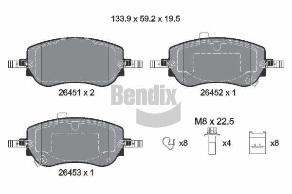 Bendix USA BPD2376 Brake Pad Set, disc brake BPD2376