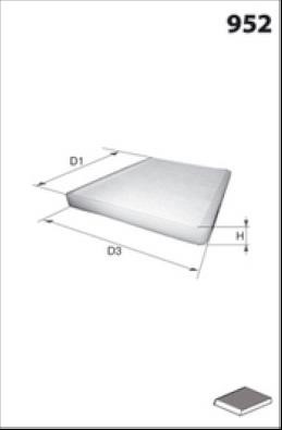 Misfat HB197CA Filter, interior air HB197CA