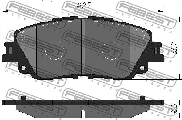Febest 0101-GSV70F Brake Pad Set, disc brake 0101GSV70F