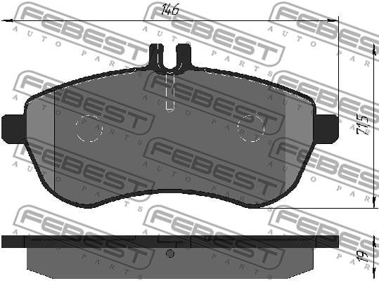 Febest 1601-204F Brake Pad Set, disc brake 1601204F