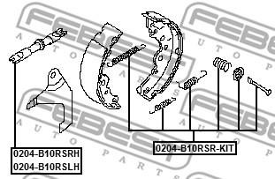 Adjusting Lever, brake shoes Febest 0204-B10RSLH