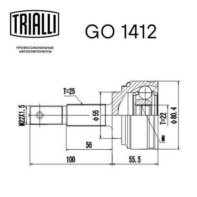Trialli GO 1412 Joint kit, drive shaft GO1412