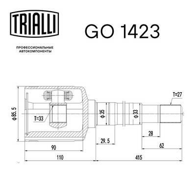 Trialli GO 1423 Joint kit, drive shaft GO1423