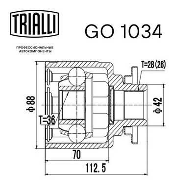 Trialli GO 1034 Joint kit, drive shaft GO1034