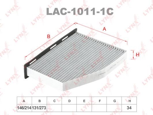 LYNXauto LAC-1011-1C Activated Carbon Cabin Filter LAC10111C