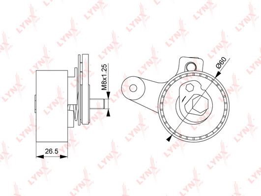 LYNXauto PB-1248 Tensioner pulley, timing belt PB1248