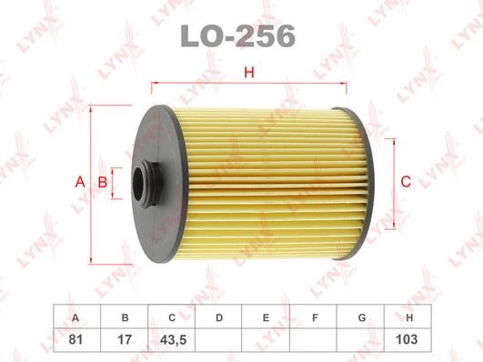 LYNXauto LO-256 Oil Filter LO256