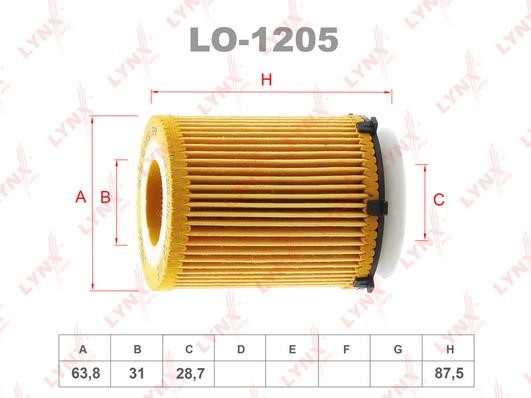 LYNXauto LO-1205 Oil Filter LO1205