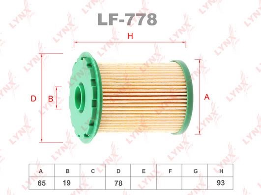 LYNXauto LF-778 Fuel filter LF778