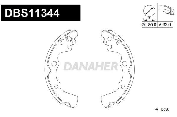 Danaher DBS11344 Brake shoe set DBS11344