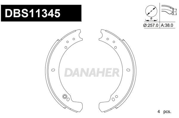 Danaher DBS11345 Brake shoe set DBS11345