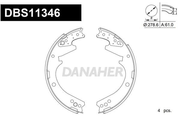 Danaher DBS11346 Brake shoe set DBS11346