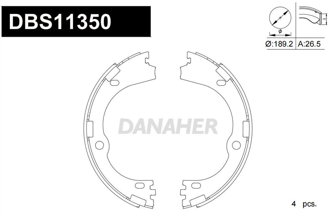 Danaher DBS11350 Brake shoe set DBS11350