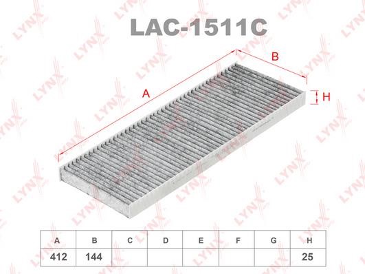 LYNXauto LAC-1511C Activated Carbon Cabin Filter LAC1511C