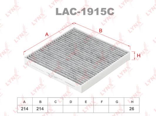 LYNXauto LAC-1915C Activated Carbon Cabin Filter LAC1915C
