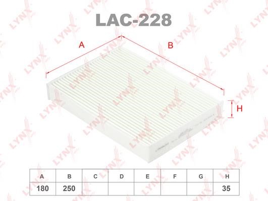 LYNXauto LAC-228 Filter, interior air LAC228
