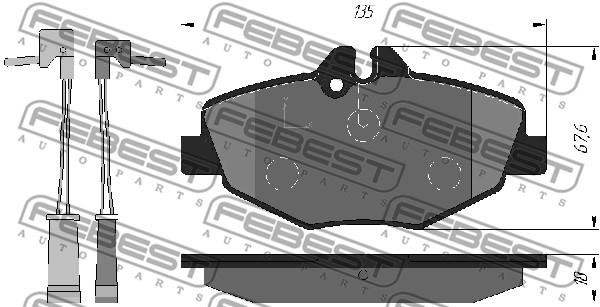 Febest 1601-W211F Brake Pad Set, disc brake 1601W211F