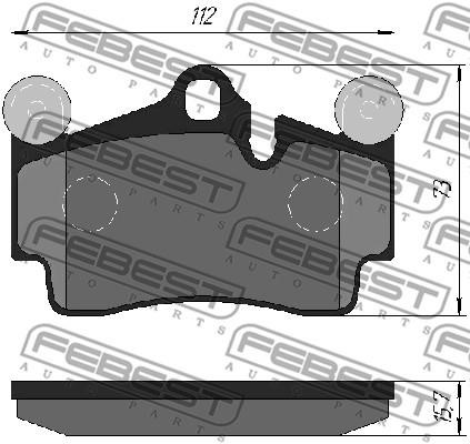 Febest 1701-Q7R Brake Pad Set, disc brake 1701Q7R