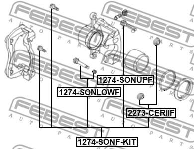 Brake caliper guide pin repair kit Febest 1274-SONF-KIT