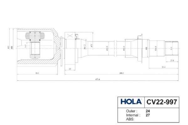 Hola CV22-997 Joint kit, drive shaft CV22997