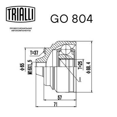 Trialli GO 804 Joint kit, drive shaft GO804