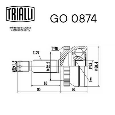 Trialli GO 0874 Joint kit, drive shaft GO0874