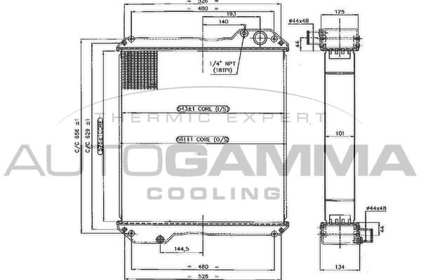 Autogamma 405078 Radiator, engine cooling 405078