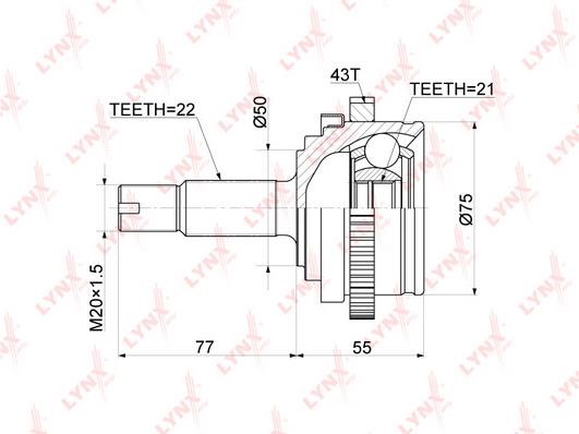 LYNXauto CO-3925A Joint Kit, drive shaft CO3925A