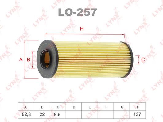 LYNXauto LO-257 Oil Filter LO257