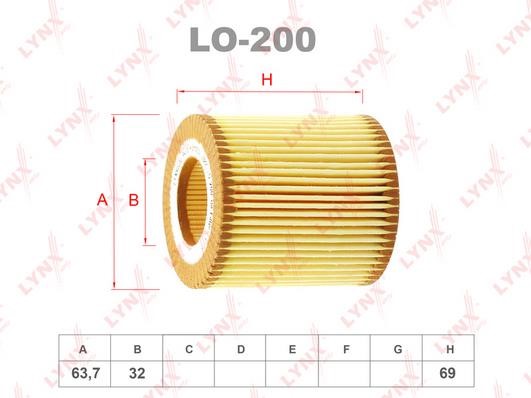 LYNXauto LO-200 Oil Filter LO200