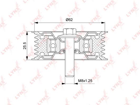LYNXauto PB-7211 V-ribbed belt tensioner (drive) roller PB7211