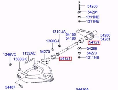 Suspension arm bushing Hyundai: 5412143000 Hyundai/Kia Silent block front upper arm