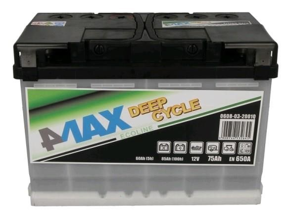 4max 0608-03-2001Q Battery 4max Ecoline Deep Cycle 12V 75AH 650A(EN) R+ 0608032001Q