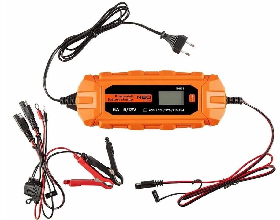 Neo Tools 11-892 Tools automatic battery charger, 6A/100W, 3-150Ah, for acid/AGM/GEL batteries 11892