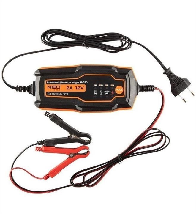 Neo Tools 11-890 Tools automatic battery charger, 2A/35W, 4-60Ah, for acid/AGM/GEL batteries 11890