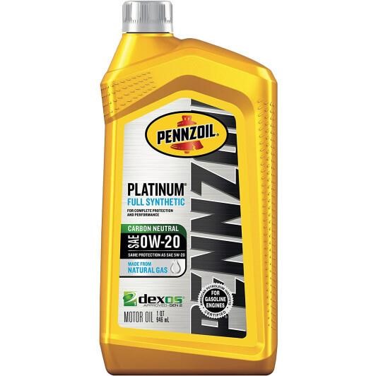 Pennzoil 550036541 Engine oil Pennzoil Platinum Fully Synthetic 0W-20, 0,946L 550036541