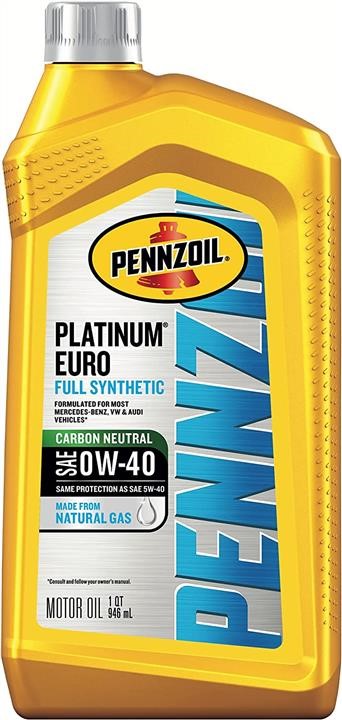 Pennzoil 550051113 Engine oil Pennzoil Platinum Euro Full Synthetic 0W-40, 0,946L 550051113