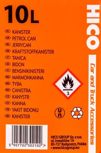 Canister, 10 L Hico KAN002