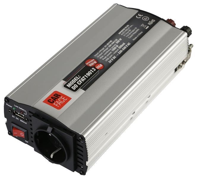 Carface DO CFAT19013 Voltage converter STUALARM 24V/230V, 500W, USB DOCFAT19013