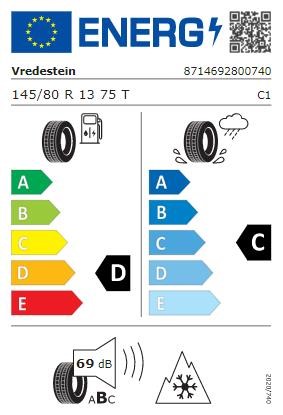 Passenger Allseason Tyre Vredestein Quatrac 5 145&#x2F;80 R13 75T Vredestein 186597