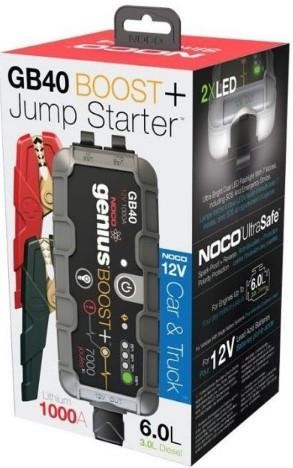 Noco Starter NOCO BOOST PLUS GB40 12V 1000A, UltraSafe Lithium, USB Power Bank (6l petrol/3l diesel) – price 530 PLN