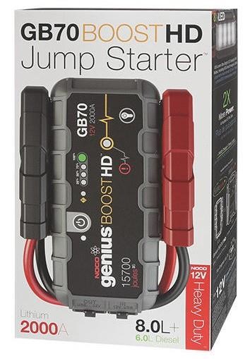 Starter NOCO BOOST HD GB70 12V 2000A, UltraSafe Lithium, USB Power Bank (8l petrol/6l diesel) Noco GB70