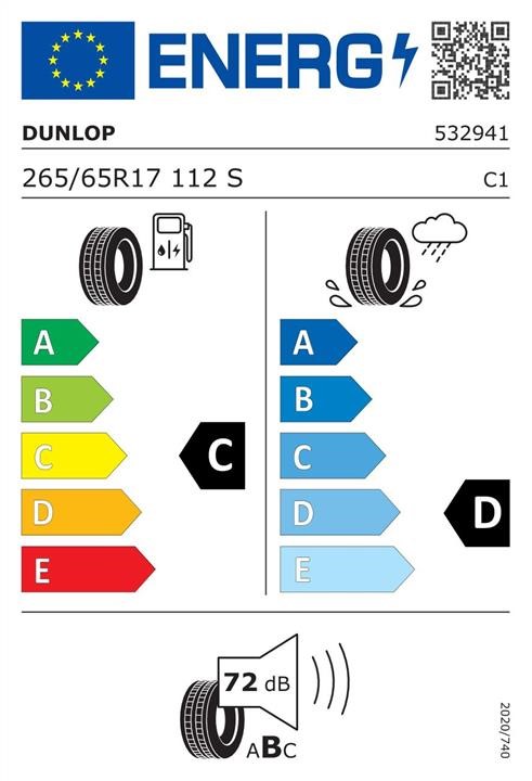 Passenger Allseason Tyre Dunlop Grandtrek AT20 265&#x2F;65 R17 112S Dunlop 561050