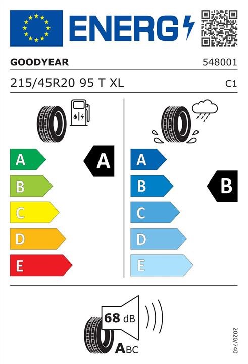 Passenger Summer Tyre Goodyear Efficientgrip Performance 215/45 R20 95T XL Goodyear 548001