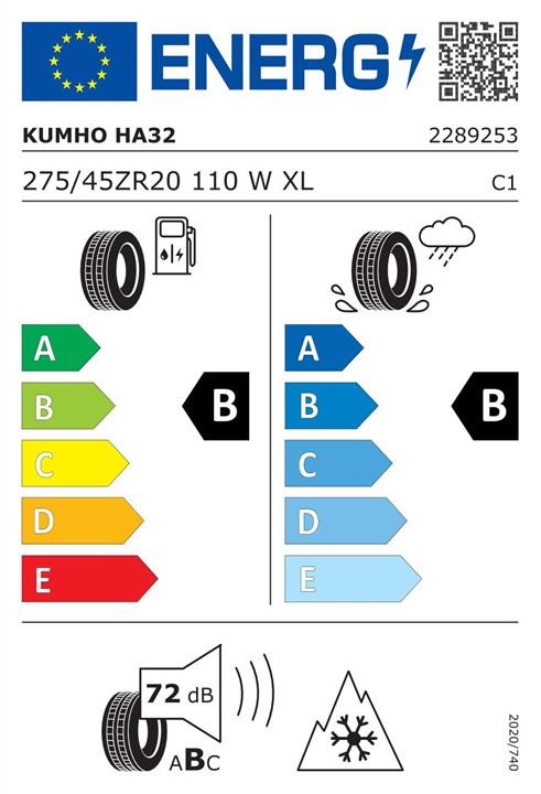 Passenger All Season Tyre Kumho Solus HA32 275/45 R20 110W XL Kumho 2289253